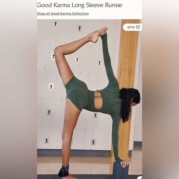 Free People Good Karma Long Sleeve Runsie Green Size XS/S NWOT $108.00 - Picture 6 of 11